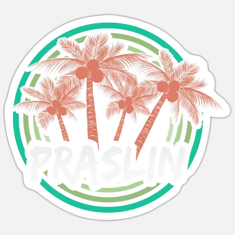 Urlaub Praslin Sticker Größe S (10 x 10 cm)