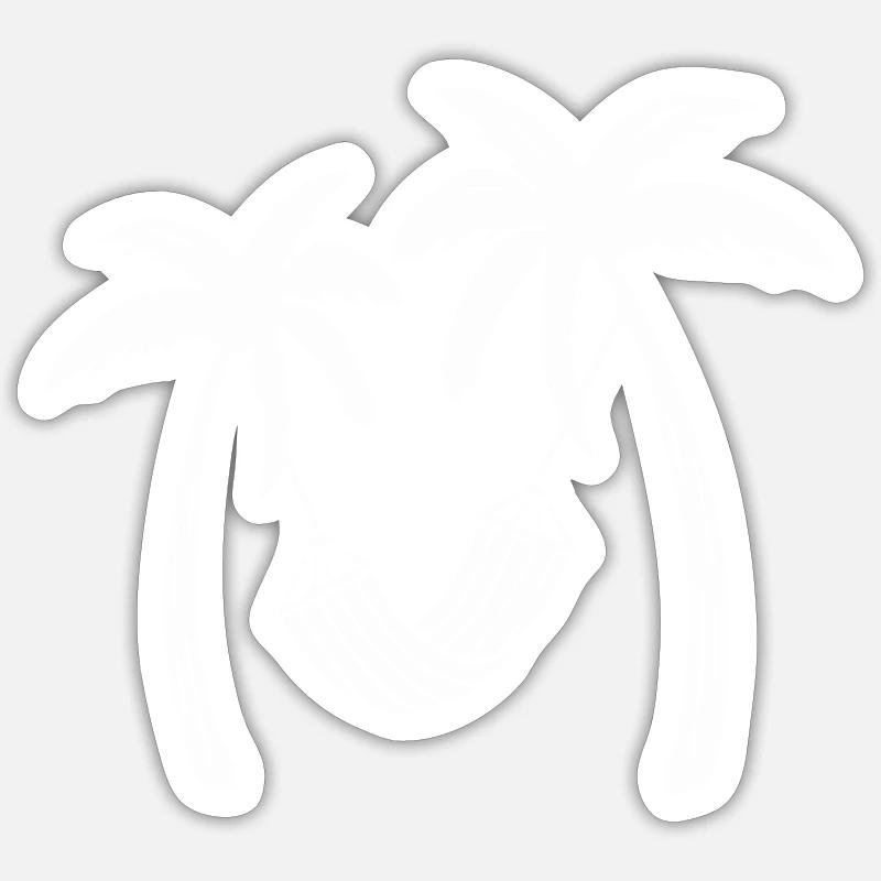 Palms Relax - Sticker size S (10 x 10 cm) - white matte