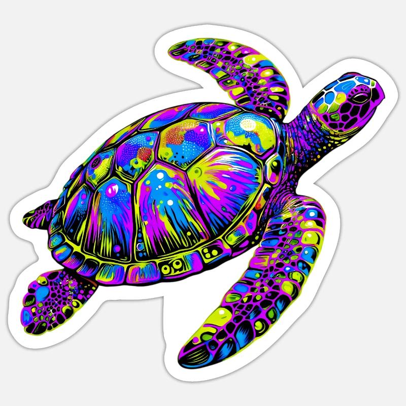 Sea turtle - Sticker size S (10 x 10 cm) - white matte
