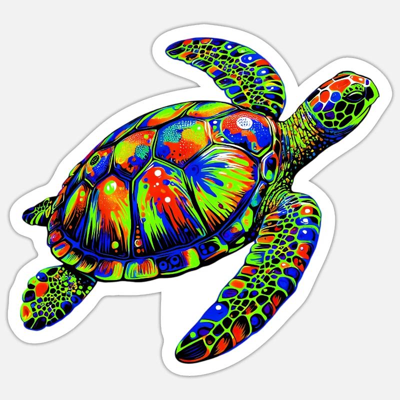 Sea turtle - Sticker size S (10 x 10 cm) - white matte