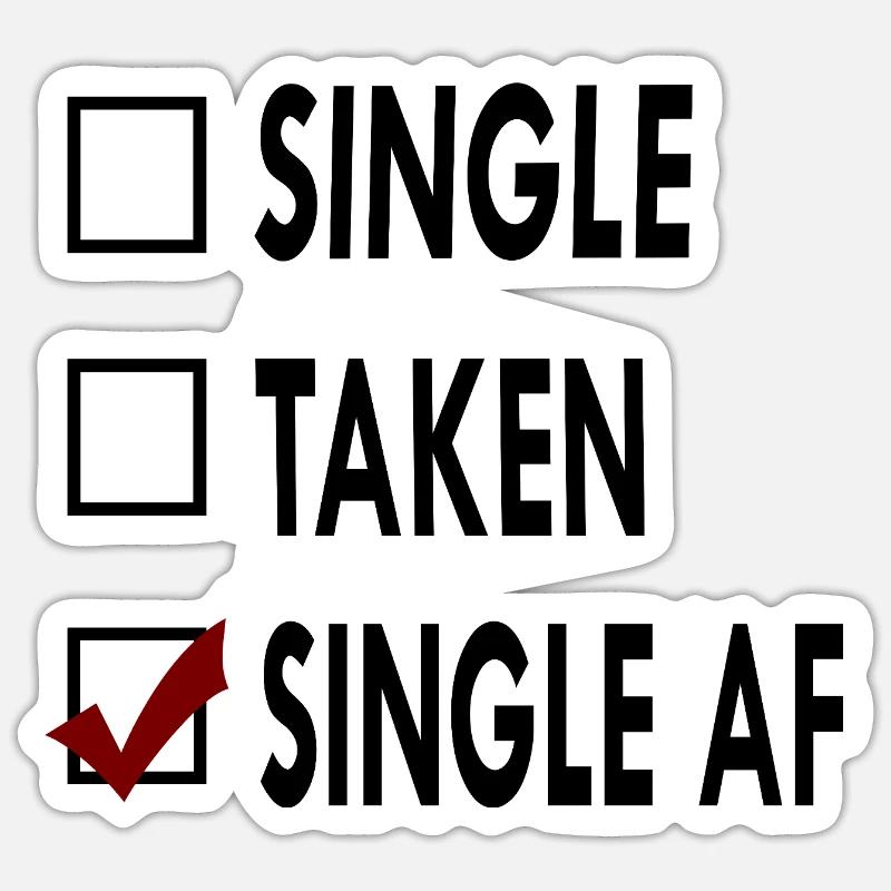 SINGLE noir blancVSINGLE Sticker taille S (10 x 10 cm)