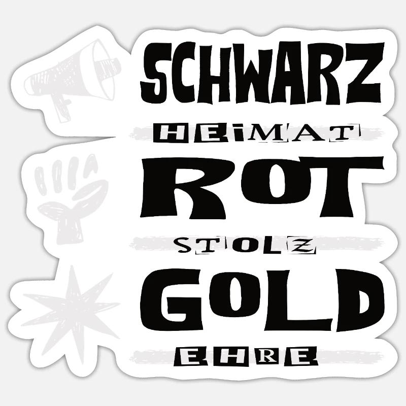 Noir Or Rouge - Sticker taille S (10 x 10 cm) - blanc mat