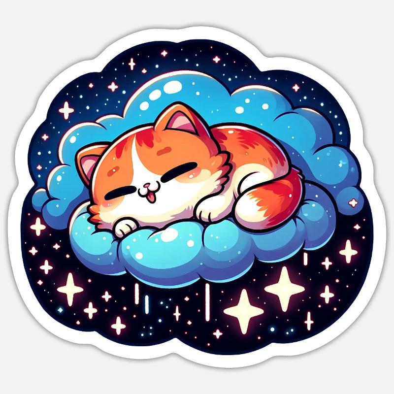 Cute sleeping kitten Sticker size S (10 x 10 cm)