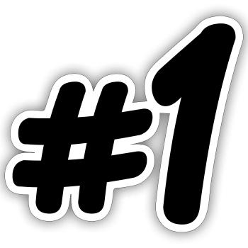 Number 1 # - Sticker size S (10 x 10 cm) - white matte - Front