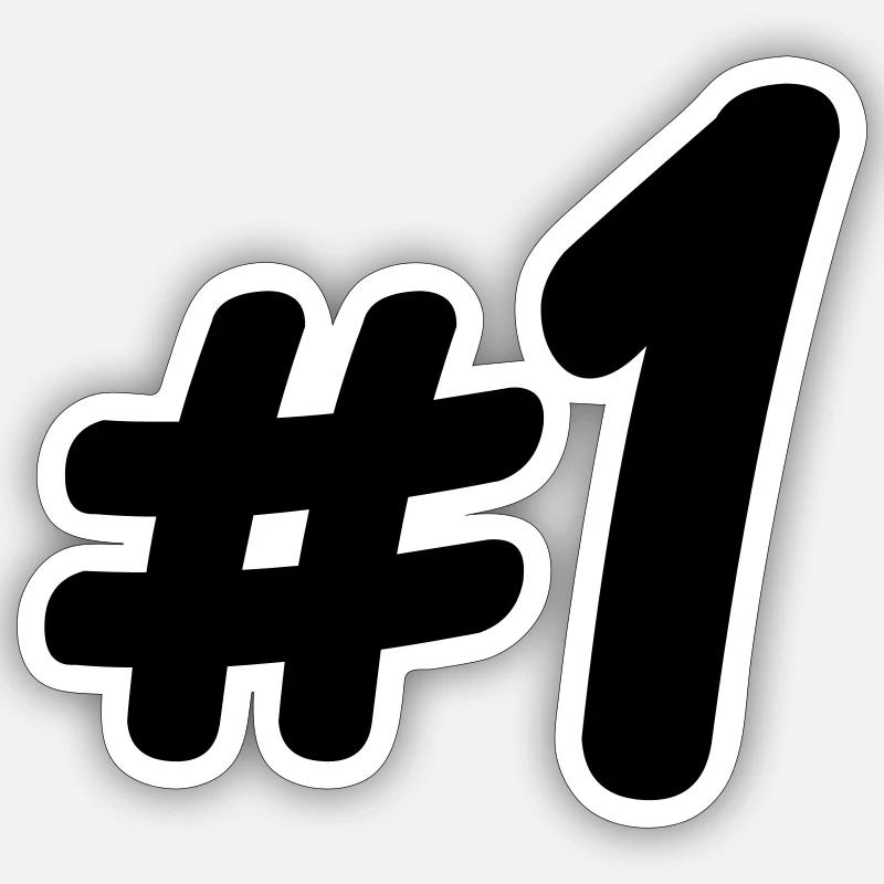 Numéro 1 # - Sticker taille S (10 x 10 cm) - blanc mat