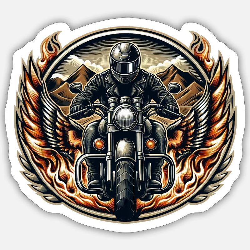 Motorcycle Logo - Sticker size S (10 x 10 cm) - white matte