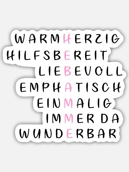 HEBAMME - Sticker Größe S (10 x 10 cm) - Mattweiß