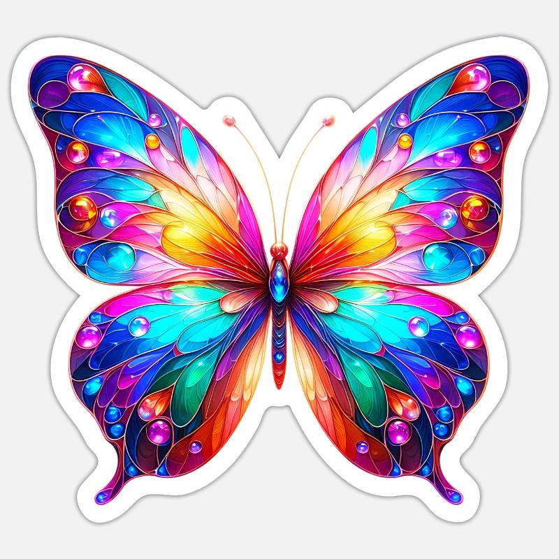Butterfly - Sticker size S (10 x 10 cm) - white matte