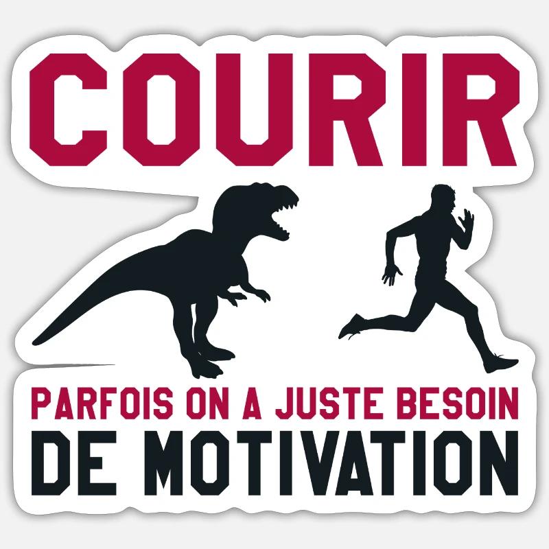courir - Sticker taille S (10 x 10 cm) - blanc mat