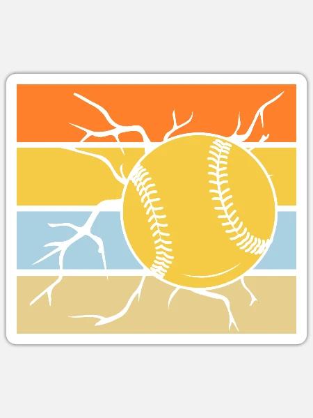 Baseballspieler Baseball - Sticker Größe S (10 x 10 cm) - Mattweiß