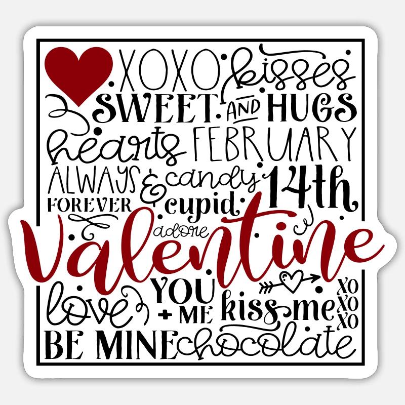 Saint-Valentin Sticker taille S (10 x 10 cm)