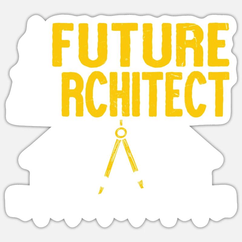 Architecte - Sticker taille S (10 x 10 cm) - blanc mat