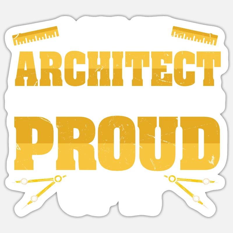 Architecte - Sticker taille S (10 x 10 cm) - blanc mat