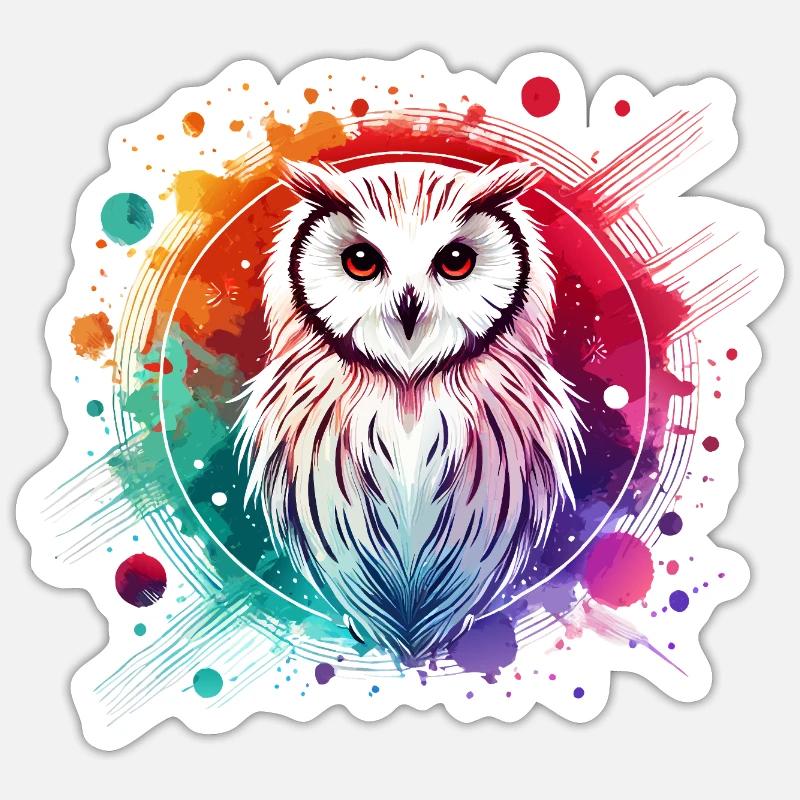Owl - Sticker size S (10 x 10 cm) - white matte