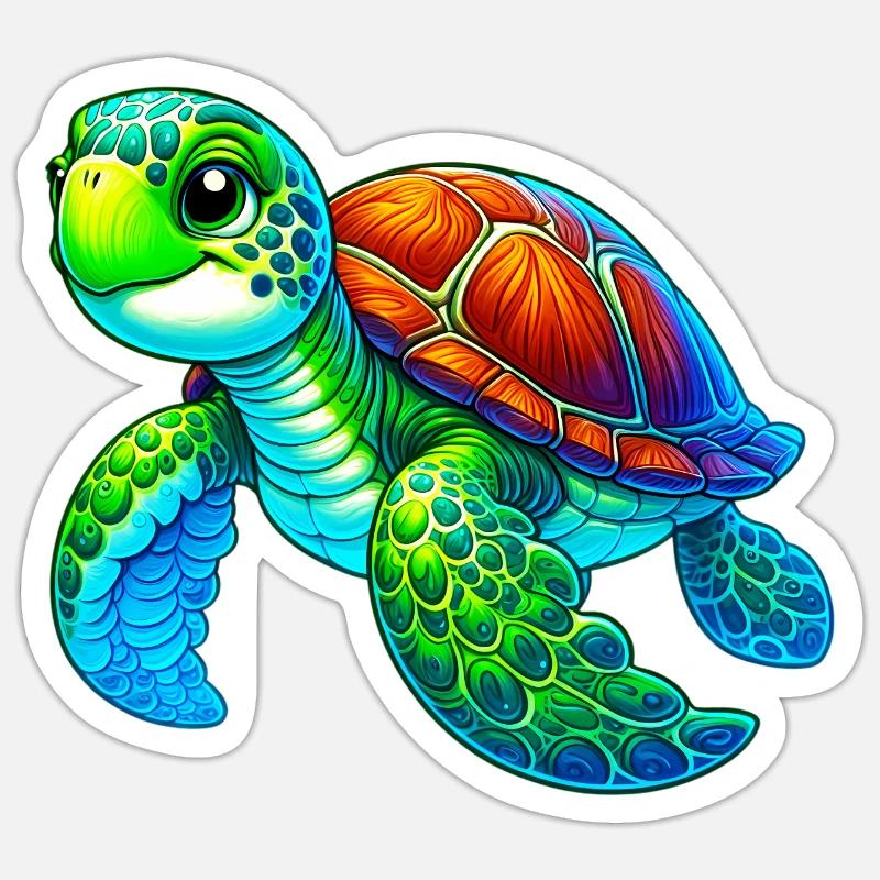 Turtle - Sticker size S (10 x 10 cm) - white matte