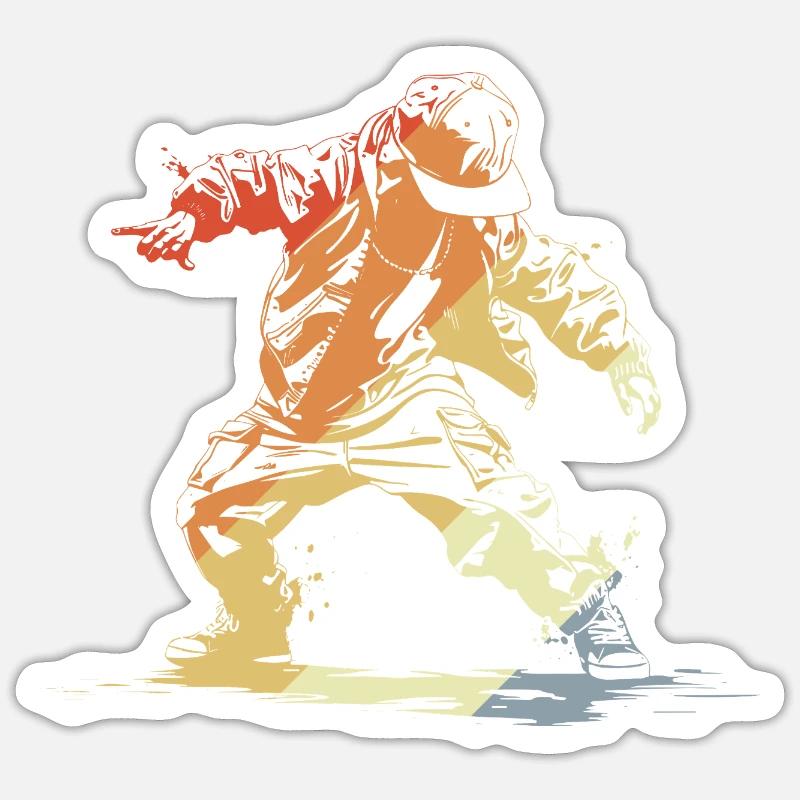 B-Boy Retro Sticker size S (10 x 10 cm)