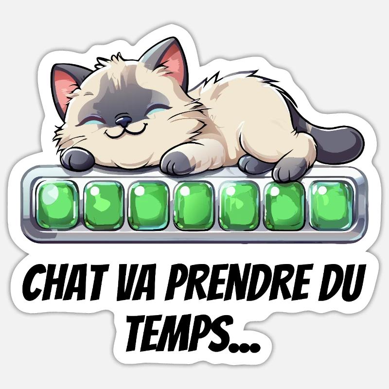 Chat Va Prendre Du Temps - Chaton Mignon Sticker taille S (10 x 10 cm)