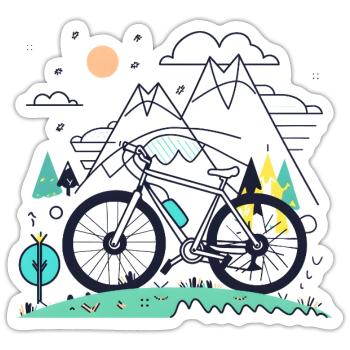 Cyclist - Sticker size S (10 x 10 cm) - white matte - Front
