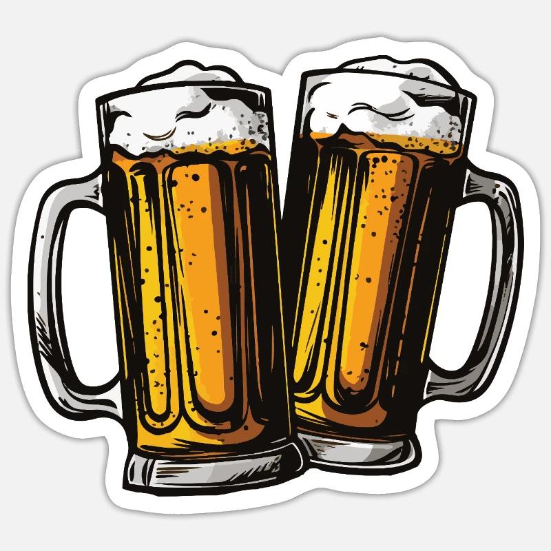 Chope à bière Bière - Sticker taille S (10 x 10 cm) - blanc mat