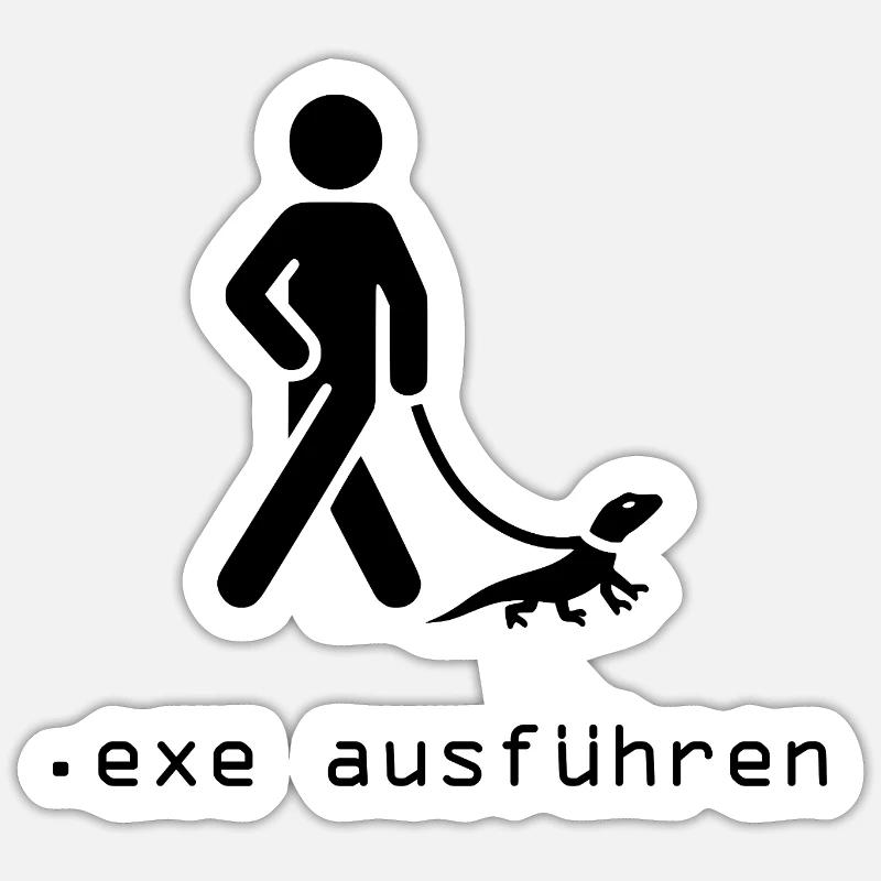exe.exe - Sticker taille S (10 x 10 cm) - blanc mat