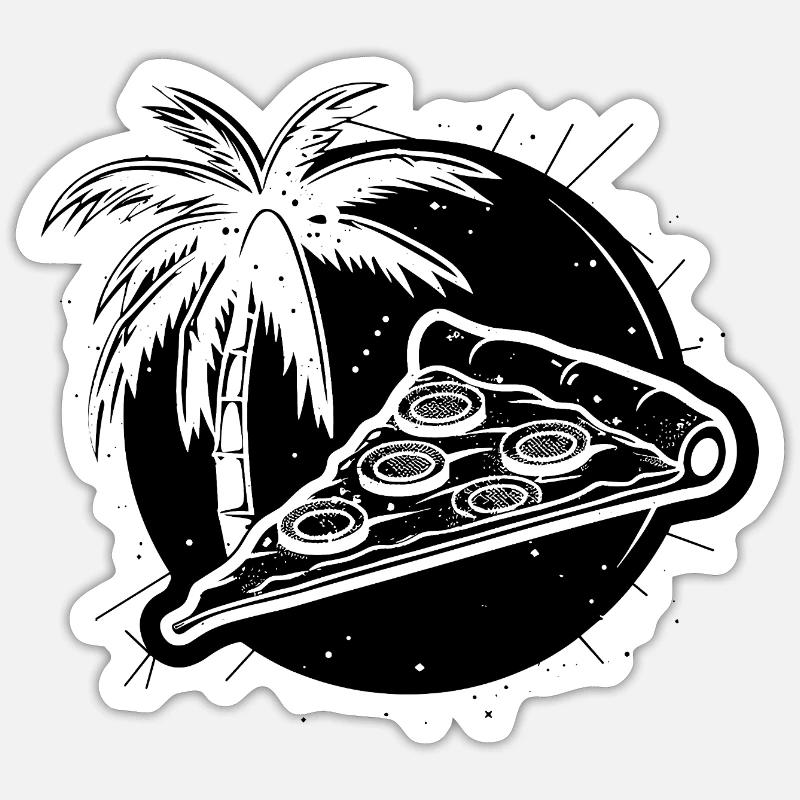 Pizza - Sticker size S (10 x 10 cm) - white matte