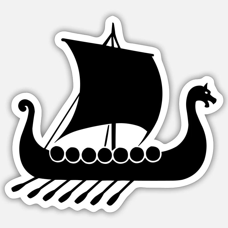 wikinger schiff Sticker Größe S (10 x 10 cm)