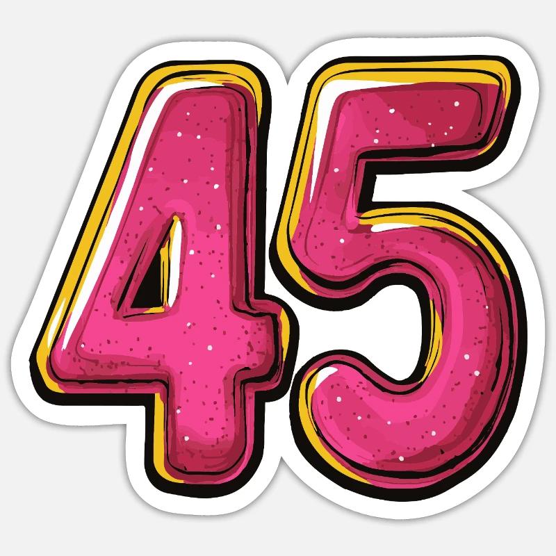 45 Number Comic - Sticker size S (10 x 10 cm) - white matte