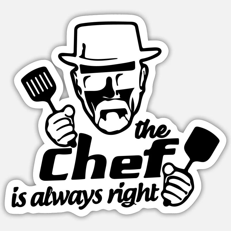 le chef a toujours raison - Sticker taille S (10 x 10 cm) - blanc mat