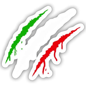 Griffes Italie - Sticker taille S (10 x 10 cm) - blanc mat - Devant