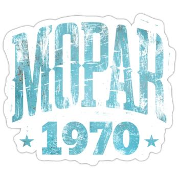 Mopar 1970 – Vintage Distressed Look Turquoise Pri - Sticker size S (10 x 10 cm) - white matte - Front
