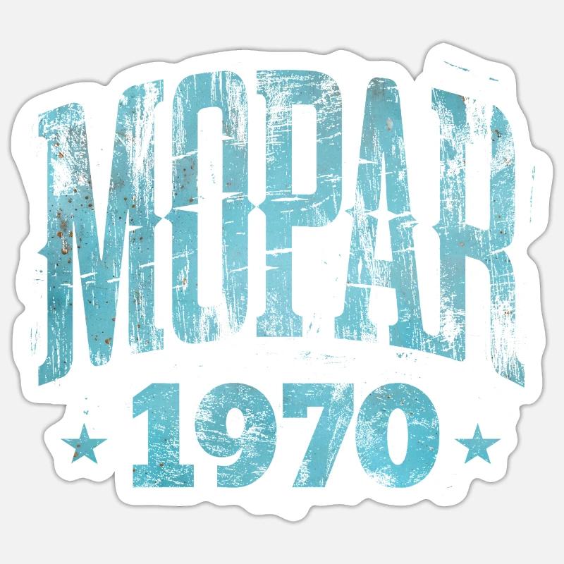 Mopar 1970 – Vintage Distressed Look Turquoise Pri Sticker size S (10 x 10 cm)