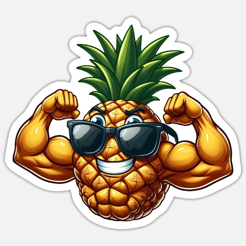 Cool Summer Fruit Pineapple - Sticker size S (10 x 10 cm) - white matte