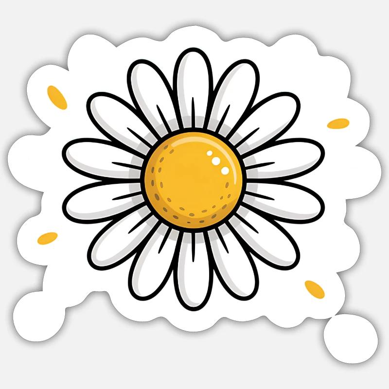 Gänseblümchen - Sticker Größe S (10 x 10 cm) - Mattweiß
