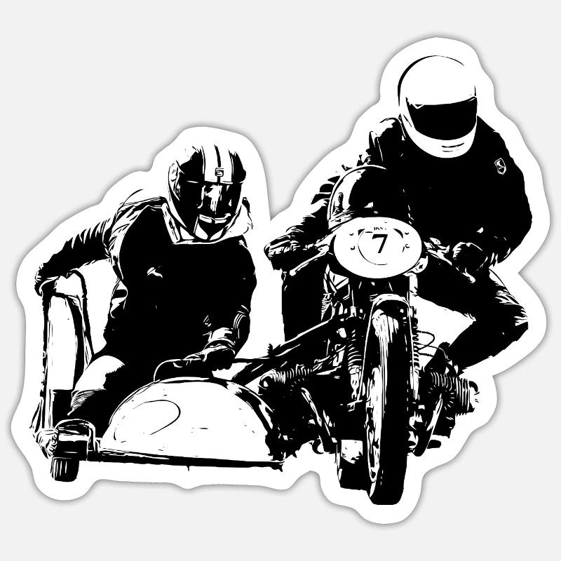 Motorcycle - Sticker size S (10 x 10 cm) - white matte