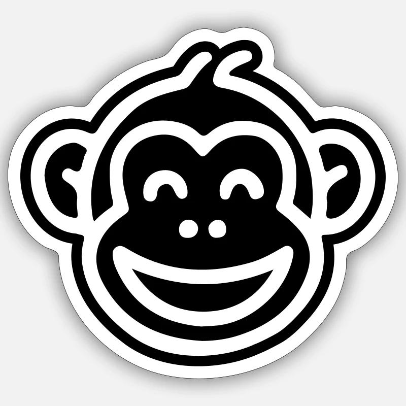 Affe Kopf Witzig Sticker Größe S (10 x 10 cm)