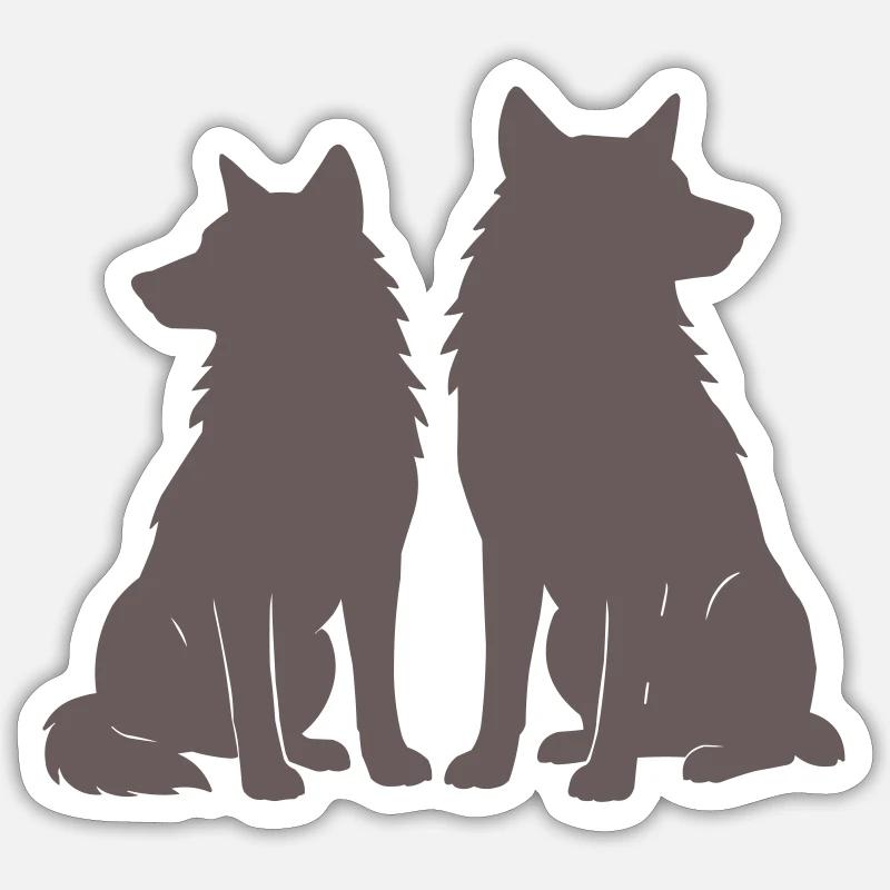 woelfe - Sticker Größe S (10 x 10 cm) - Mattweiß