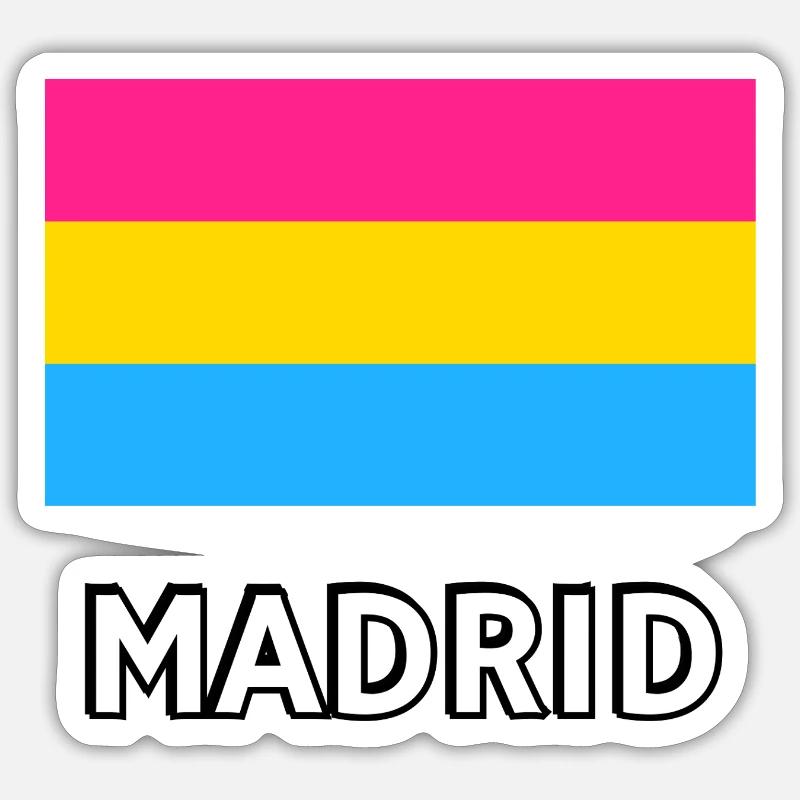 Pan Pride Drapeau Madrid Sticker taille S (10 x 10 cm)