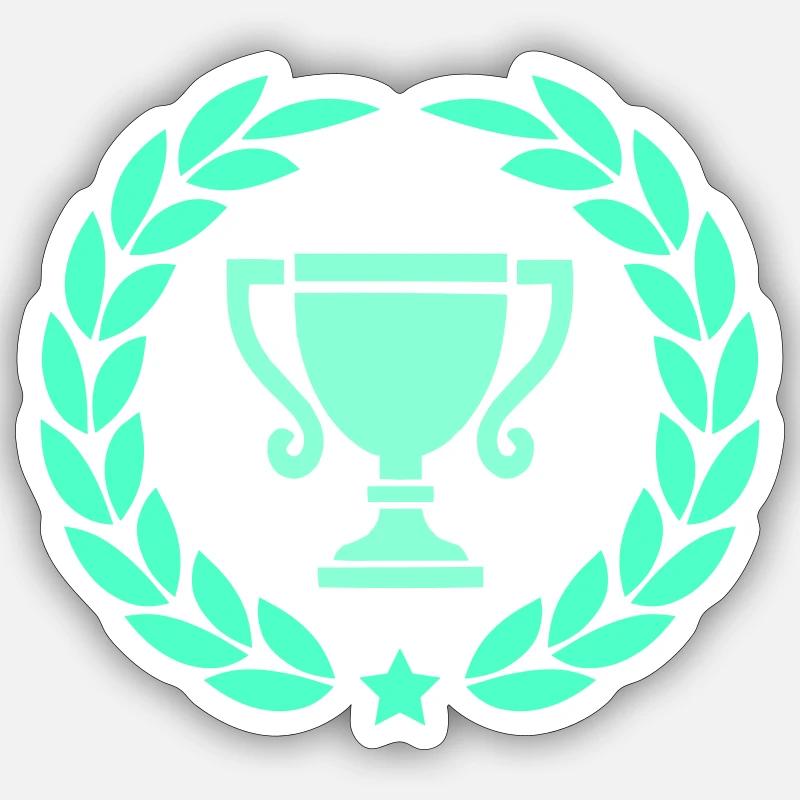 Coupe Couronne de Laurier 1 - Sticker taille S (10 x 10 cm) - blanc mat