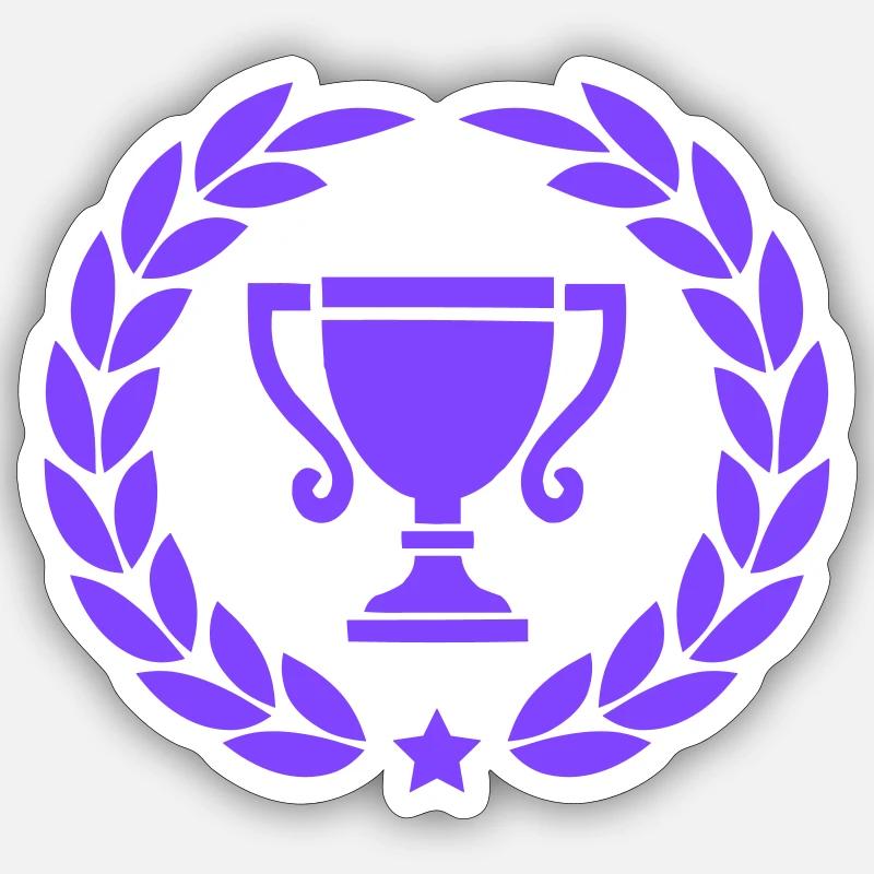 Couronne de laurier coupe - Sticker taille S (10 x 10 cm) - blanc mat