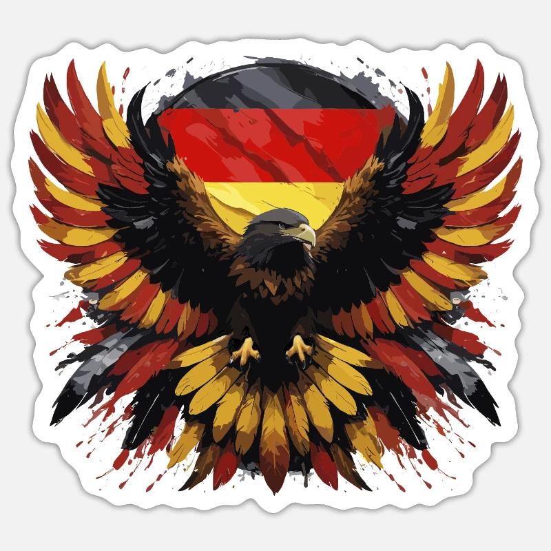 German eagle black-red-yellow Sticker size S (10 x 10 cm)