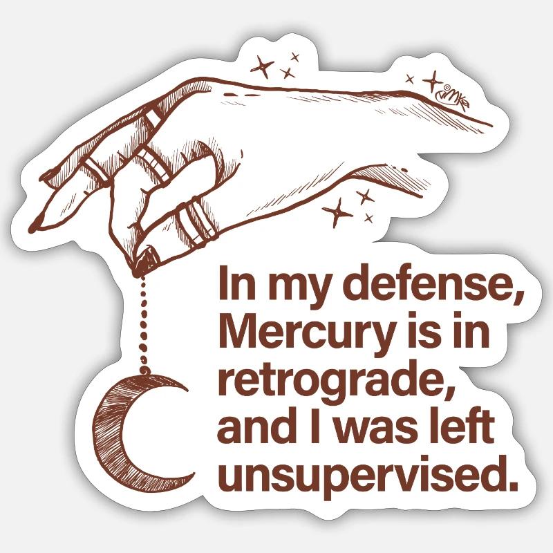 Mercury retrograde - Sticker Größe S (10 x 10 cm) - Mattweiß