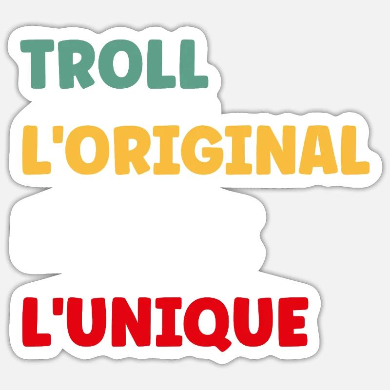 Troll - Sticker taille S (10 x 10 cm) - blanc mat