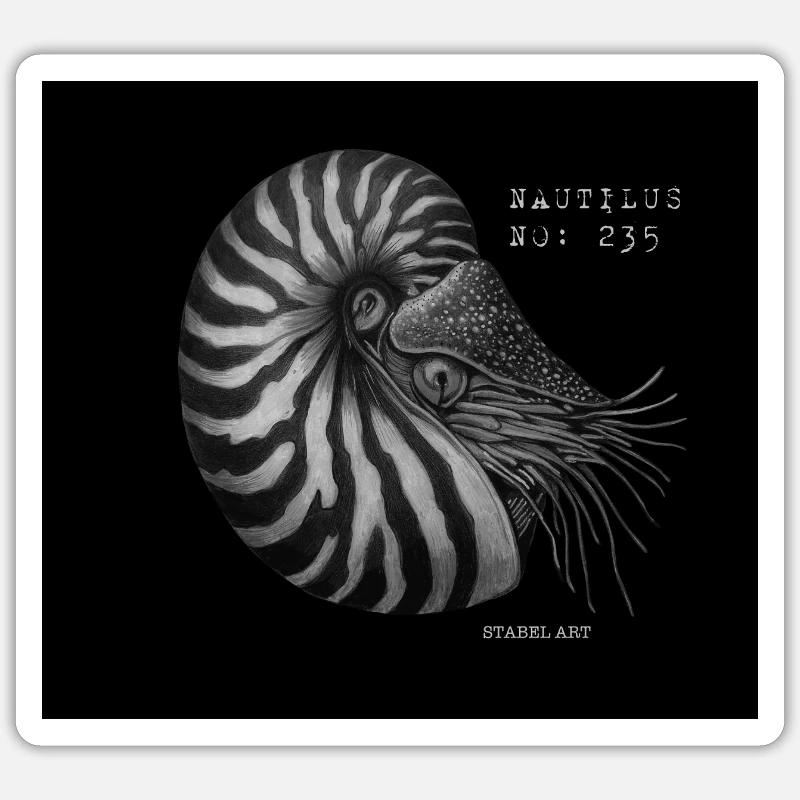 Bateau perlé - Nautilus - Sticker taille S (10 x 10 cm) - blanc mat