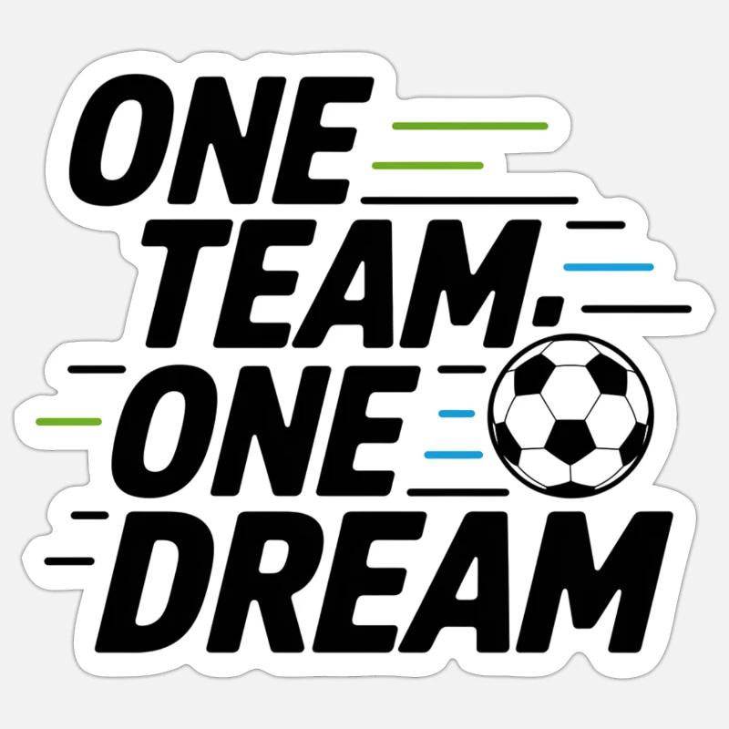 UNE ÉQUIPE, UN RÊVE - Sticker taille S (10 x 10 cm) - blanc mat