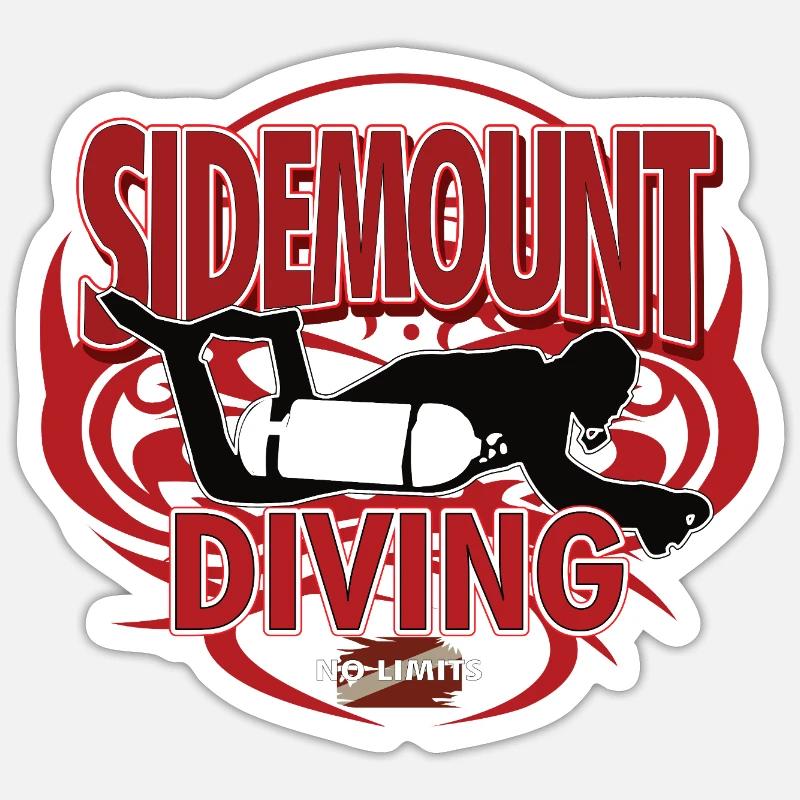 Sidemount Diving Plongée souterraine No Limit - Sticker taille S (10 x 10 cm) - blanc mat