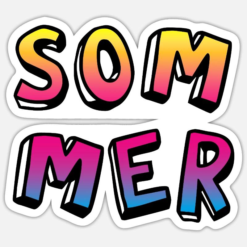 Summer Colorful Comic Style Gradient Fun Camp Sticker size S (10 x 10 cm)