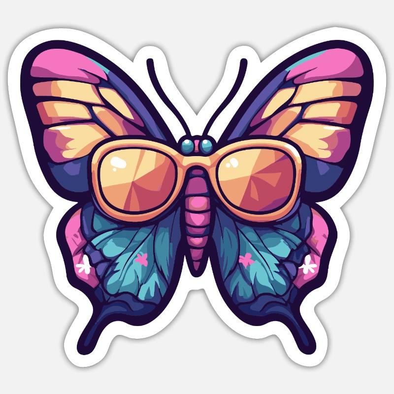 Butterfly Comic Holiday - Sticker size S (10 x 10 cm) - white matte