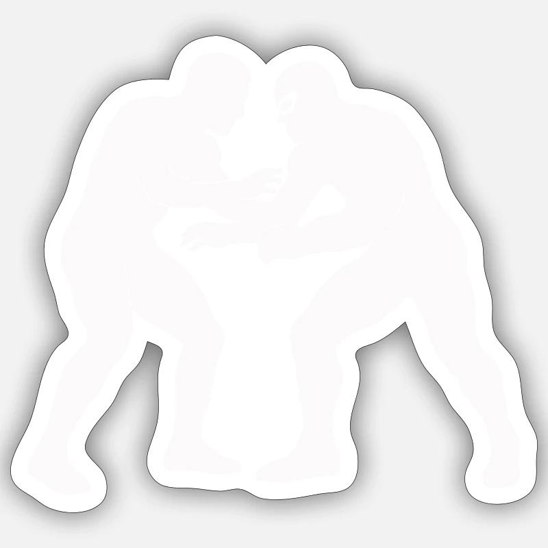 wrestling - Sticker Größe S (10 x 10 cm) - Mattweiß