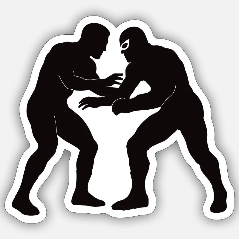 Lutte - Sticker taille S (10 x 10 cm) - blanc mat