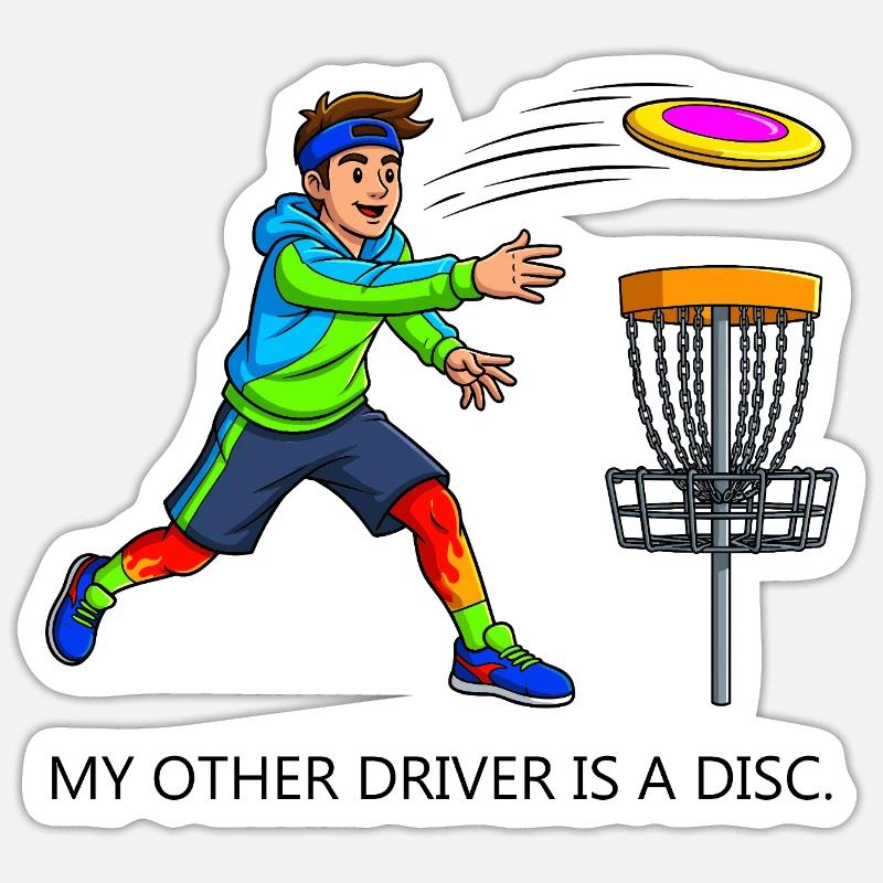 Disc Golf Player - Sticker size S (10 x 10 cm) - white matte